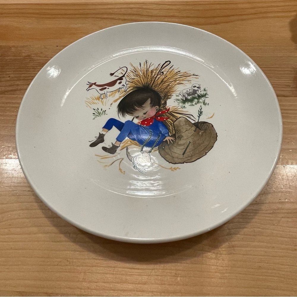 Charming Little Boy Blue Nursery Rhyme Decorative Plate